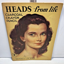 Vintage - Heads from Life- Charcoal Crayon Pencil by Walter T. Foster