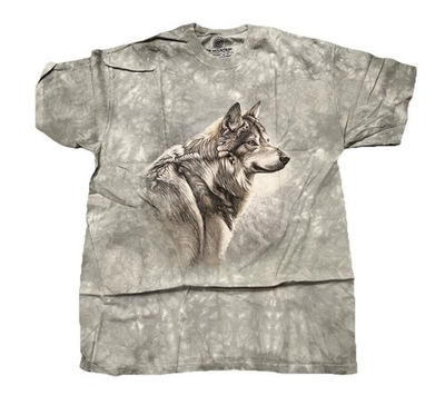 #ad The Mountain Wolf T Shirt Tie Dye Grey Blue Wild Adult Mens Large 10664 New $37.96