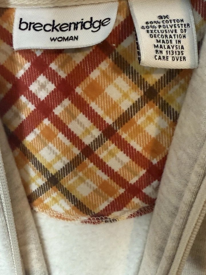 Sudadera/Chaqueta Breckenridge Cremallera Completa Bronceado Claro Mujer 3XL Festivo Otoño Foto 3 de 3