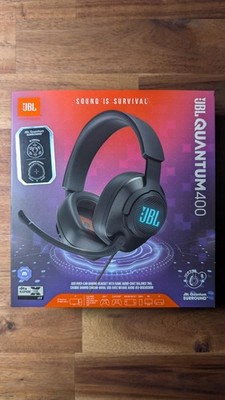 JBL Quantum 400 Gaming Headset Schwarz mit Surround Sound und Mikrofon 
