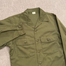 Vintage US Military OG-507 Utility Shirt Mens 15.5x33 Olive Green Army Issue 70s