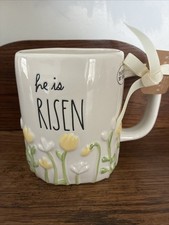 Rae Dunn 'HE IS RISEN' Floral Coffee Mug