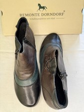 Remonte Dorndorf Ankle Boots UK 6 (EU 39) Black Brown Leather Low Heel Shoes