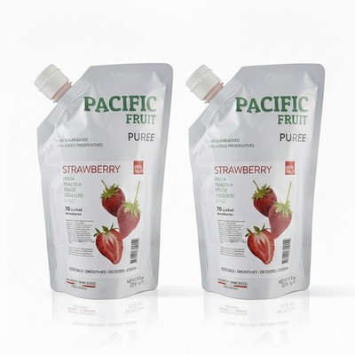 Pacific Fruit Püree Erdbeere 2x 1kg Fruchtpüree für Kuchen, Torten & Desserts