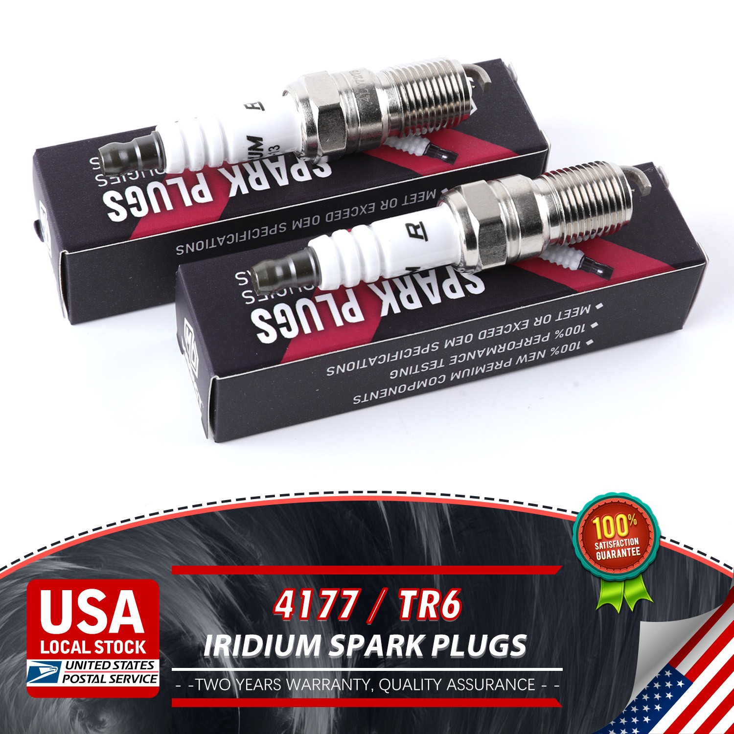 Fit NGK TR6 #4177 Spark Plugs - Set of 2 for LS Engines LS1 LS3 OEM Quality NEW