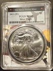 2011 (W) SILVER EAGLE PCGS MS69 STRUCK AT THE WEST POINT MINT FLAG LABEL