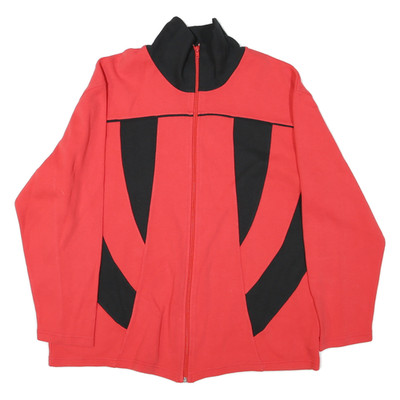 Herren Jacke L Rot Schwarz Reißverschluss Polyester-Mix Casual Farbblock