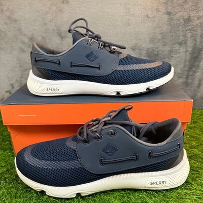 Sperry Seas 3-Eye Boat Shoe Womens Size 10 Navy Mesh Breathable Athletic