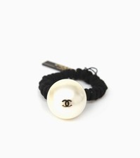 CHANEL Pearl Hair Scrunchie Black 4863 155525372