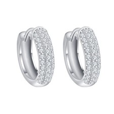 Full D Color Moissanite Hoop Earrings for Women 925 Sterling Silver Pass Tester