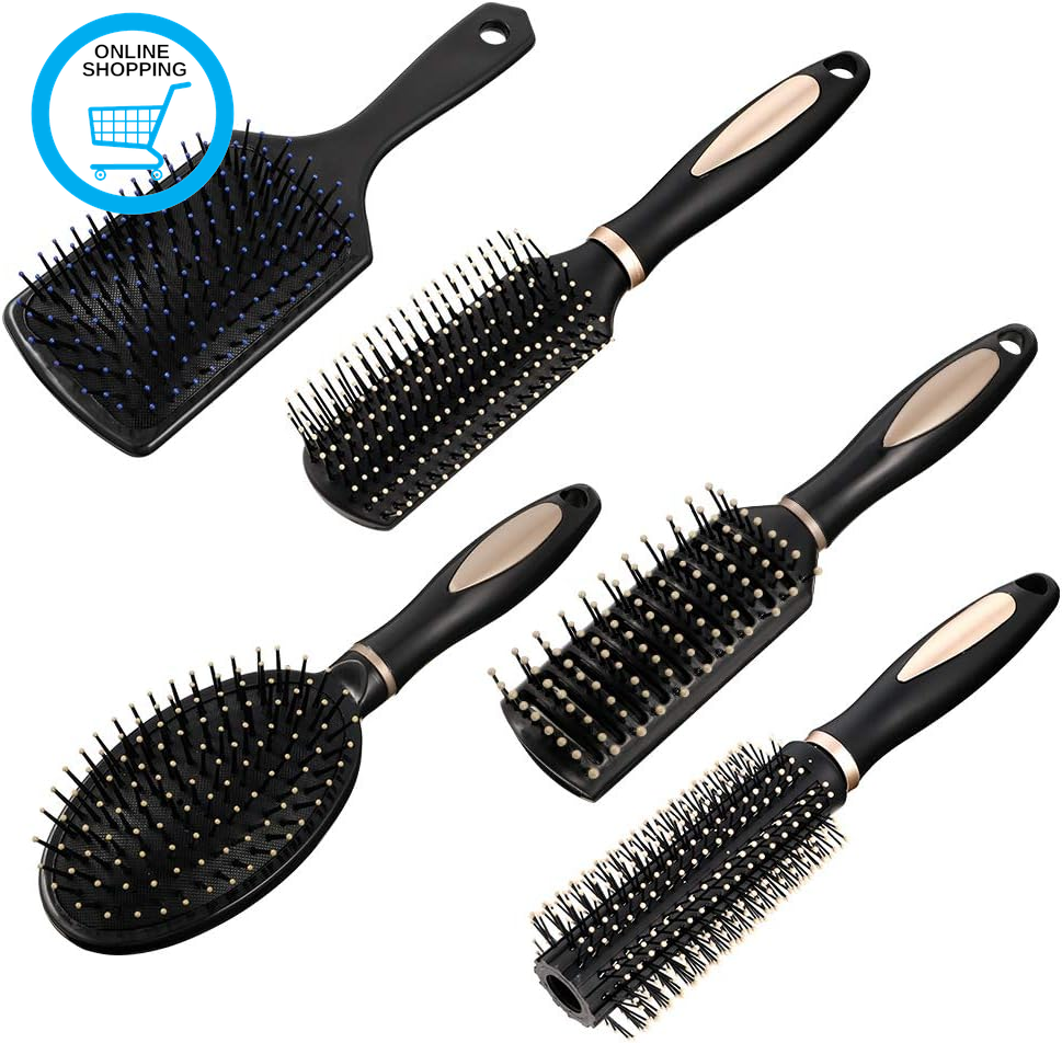 5Pcs Hair Brush Sets Detangling Hairbrush anti Static Massage Oval Comb Hair Sty