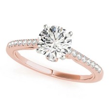 Lab-Created 1.65 Ct Round Cut VVS1 Diamond Wedding Ring 14K Rose Gold Finish