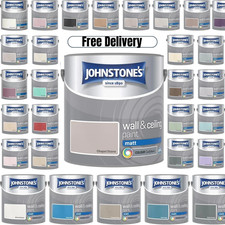 Johnstone's Wall & Ceiling Paint 2.5L Matt Emulsion Smooth Finish Tin All Colors