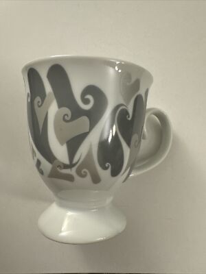 Mary Kay Love Aimer Silver Gray Hearts Pedestal Coffee Mug C33