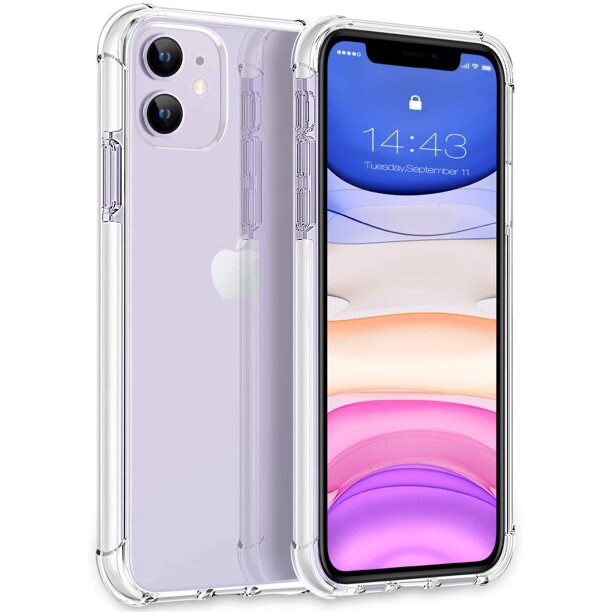 iPhone 11 Case 2019, Shockproof Clear Case with Soft TPU Bumper
