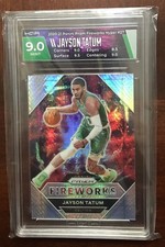 2020-21 Panini Prizm Hyper Silver Jayson Tatum Fireworks HGA 9 Mint Custom Rare