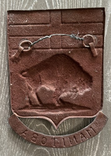 Badge Manitoba Canada shield 1940s Enamel & Copper 7.5" crest plate wall hanging - Picture 3 of 3