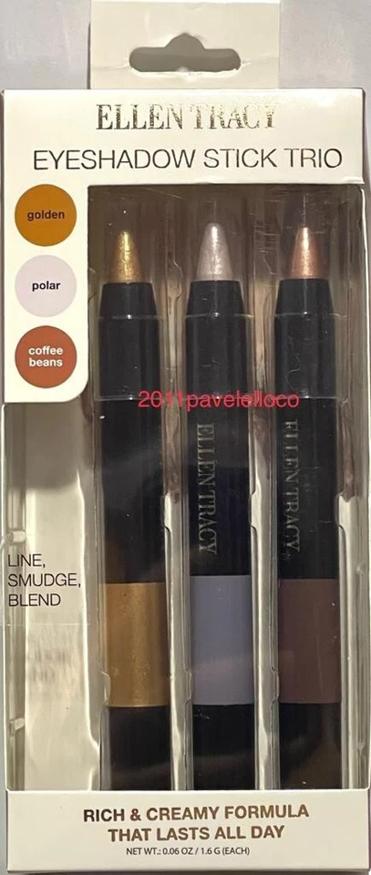 ELLEN TRACY Eyeshadow Stick Trio ~ Golden / Polar / Coffee Beans ~ Last all day - Image 2 of 4