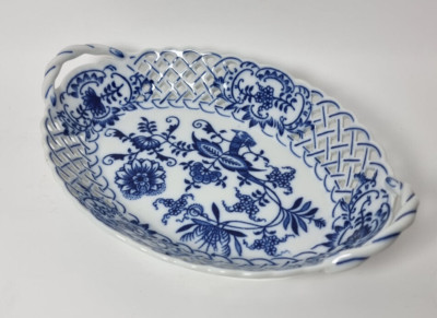 Zwiebelmuster DUBI Eichwald  Obst Schale Teller Körbchen Cechoslovakia 22x15x5cm