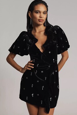 blue dress for baby girl Tessa Black Hand-Embellished Velvet Bandeau Mini Dress – Club L London