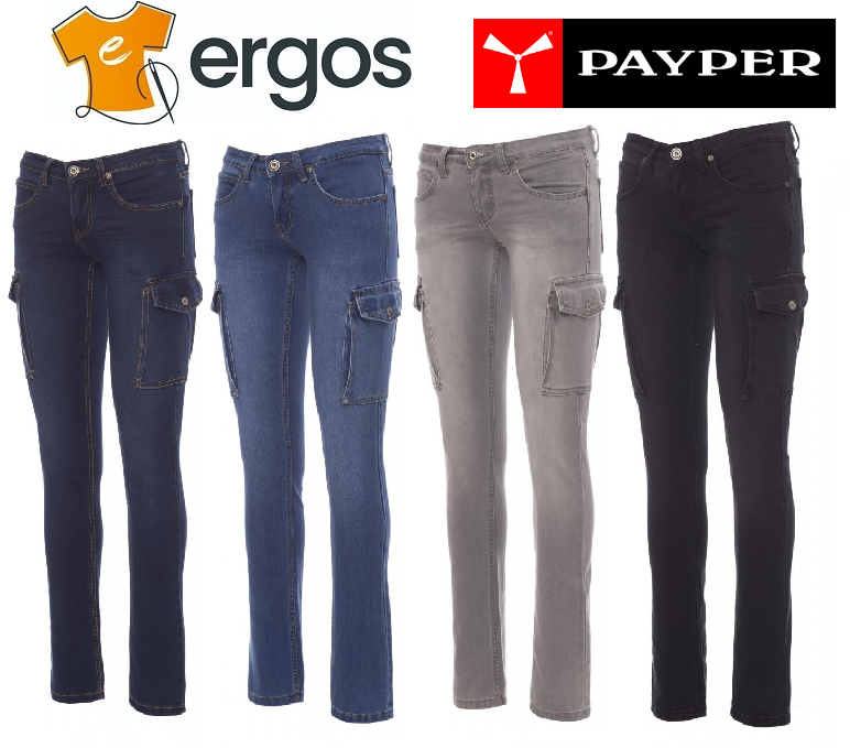 Payper HUMMER LADY Pantalone Donna Jeans Denim Tasche Laterali