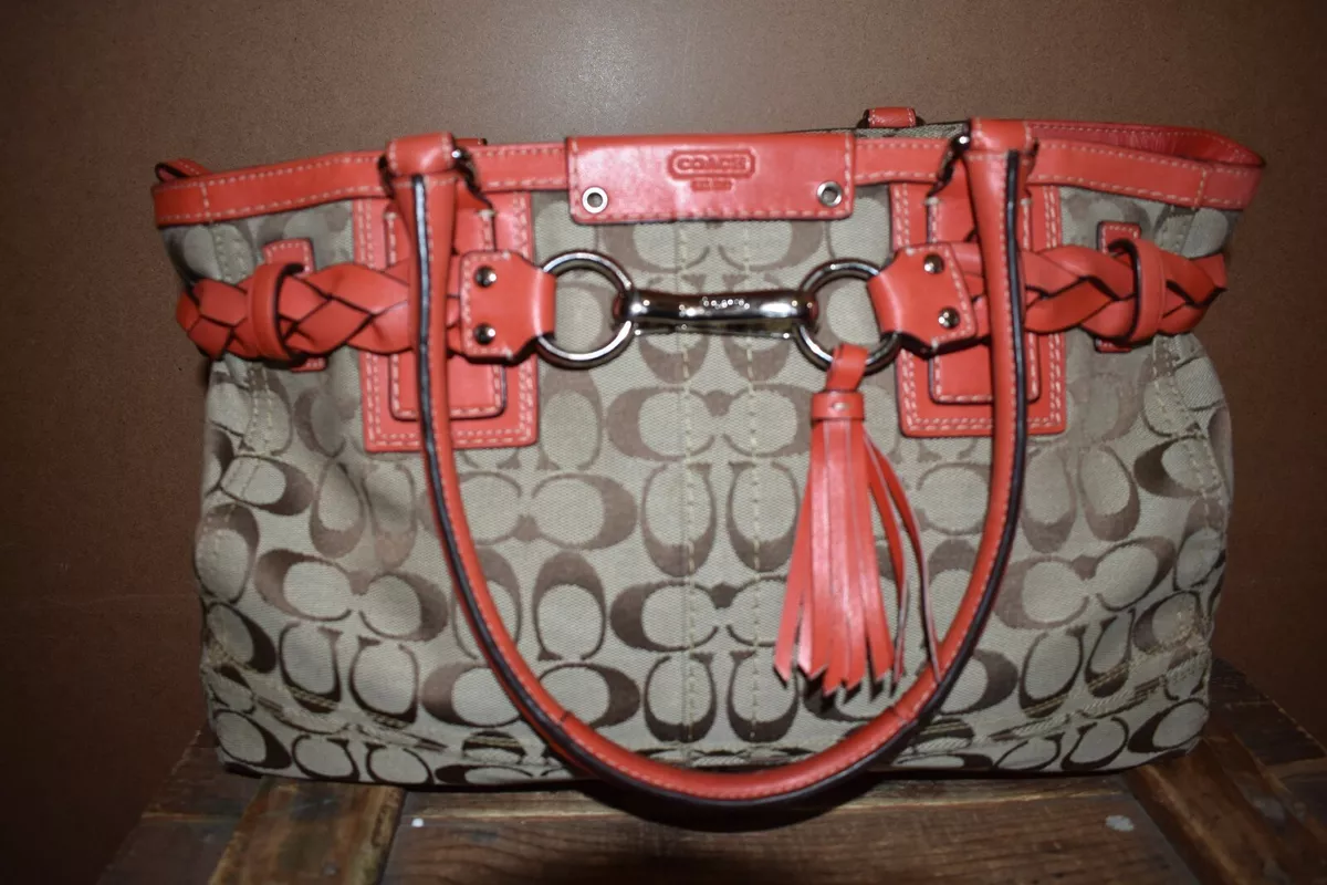 Coach purse with orange trim clearance