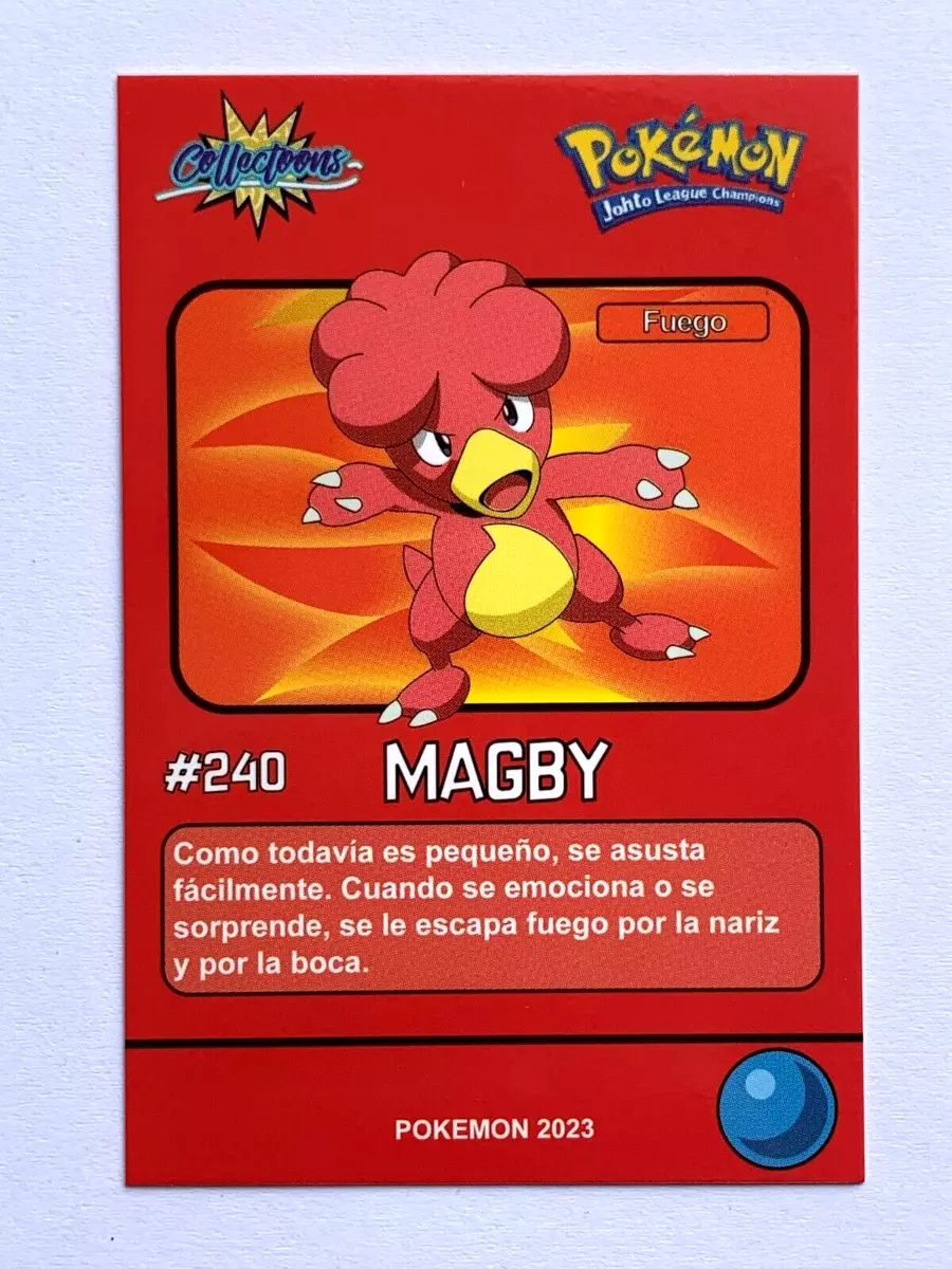 CARD POKEMON POKEDEX EC VOL. II #240 MAGBY 2023 Johto PERU South America