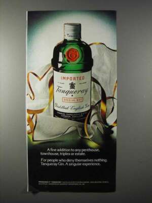 1975 Tanqueray Gin Ad - Fine Addition to Penthouse