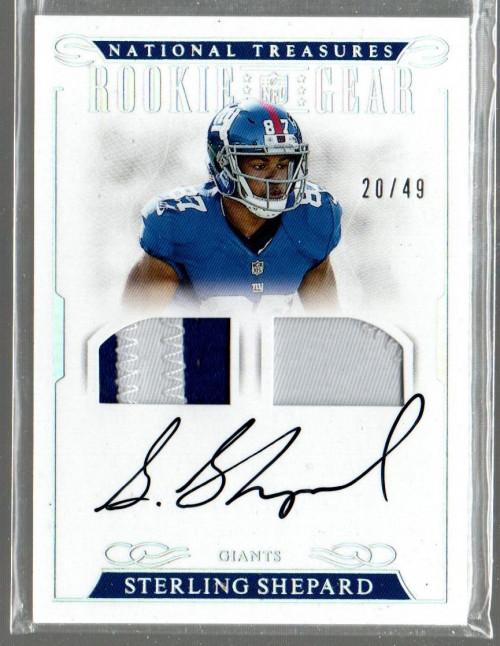 Sterling Shepard Panini National Treasures Rookie NFL Gear Materials Signatures #11 Base