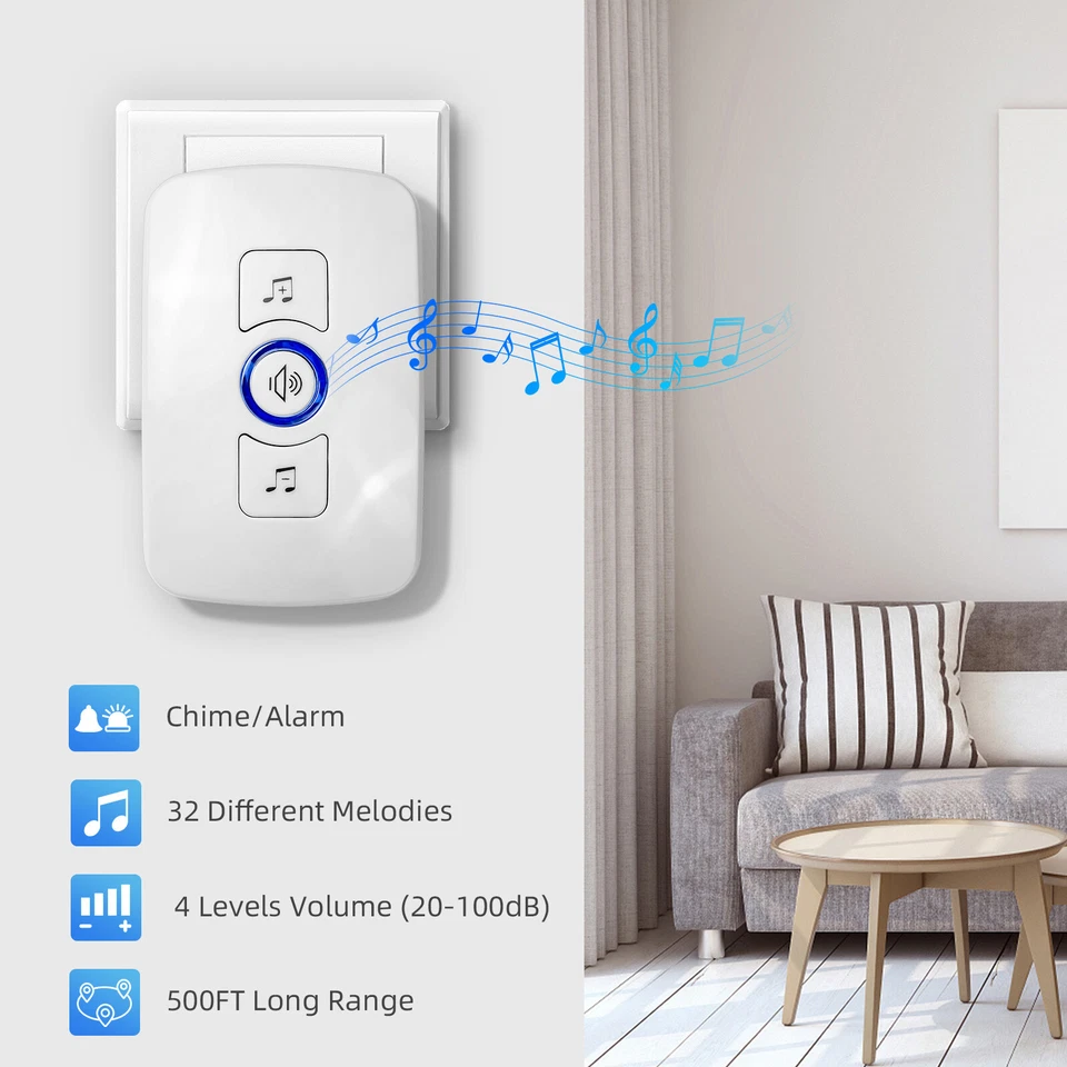 Wireless Window/Door Open Entry Security Alarm Doorbell 32 Chime Magnetic Sensor - Image 3 of 4