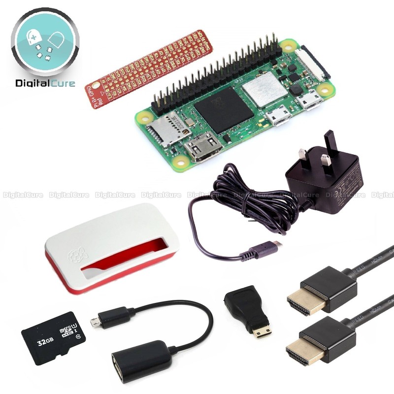 Raspberry Pi Zero 2 W Starter Kit Case Power Supply MicroSD NOOBS HDMI USB