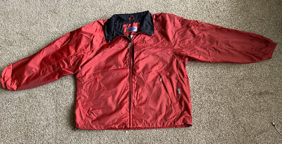 Weather Tamer Light Rain Jacket Size XL Zip Pockets Elastic Wrists Rust /Black