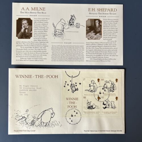 Royal Mail First Day Cover: Winnie-the-Pooh Miniature Sheet, 12th October 2010 - Picture 1 of 2