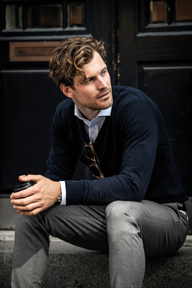 Nimbus Brighton Knit V-Neck N112M - Men's Sleeve V Neck Sweater - Image 4 of 4