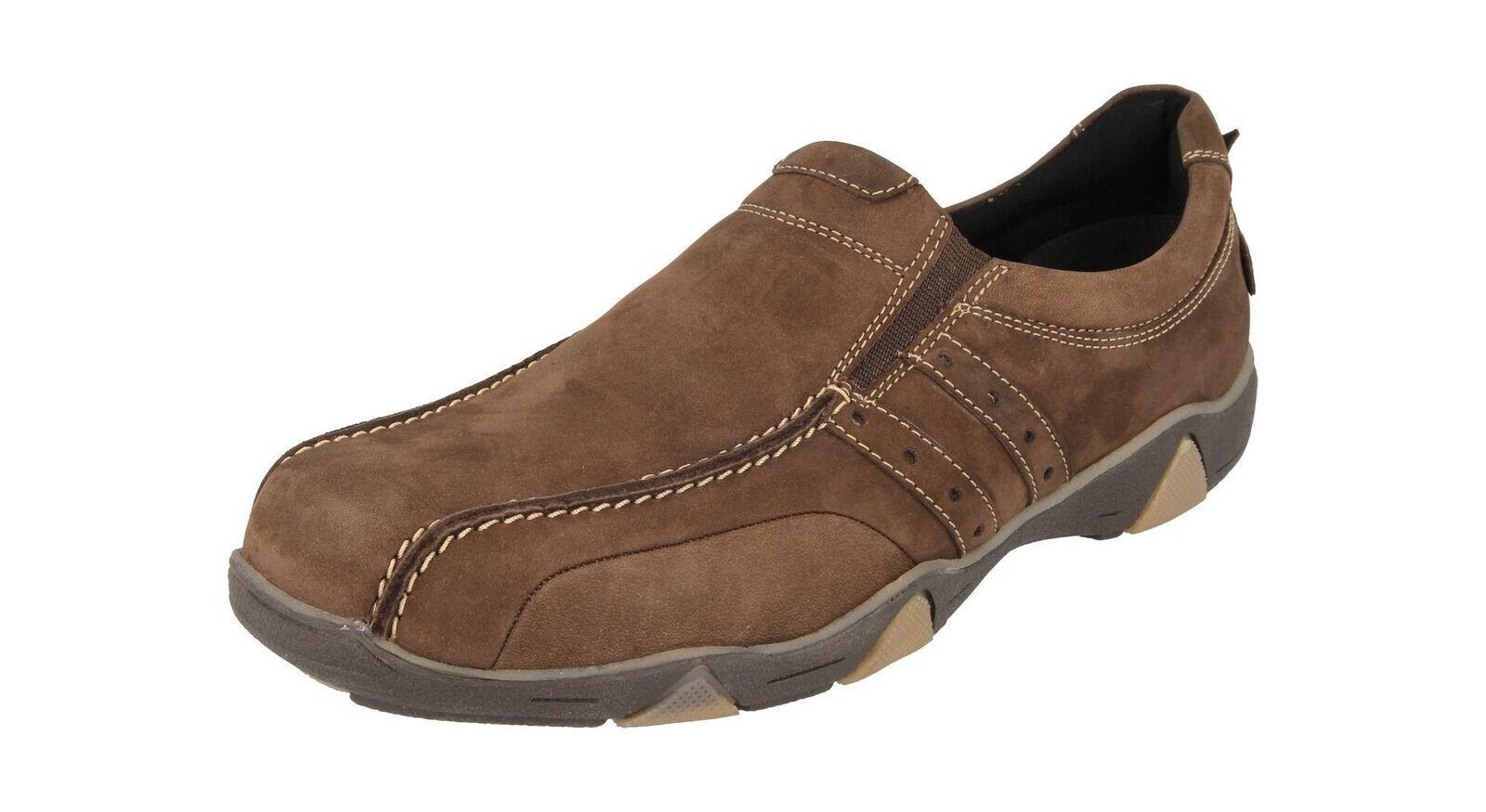 Db's Hombre Extra Ancho Y Profundo Zapatos Color 2V Fit En Nubuck Marrón Talla