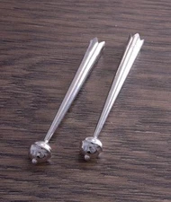 Sterling Silver Bolo Tie Tips (pair) with 8mm Bead   REPLACEMENT TIPS  DB2Z