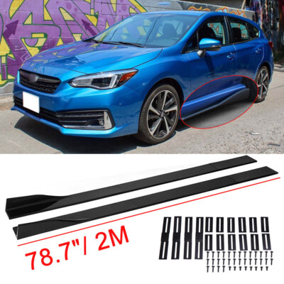 78.7'' For Subaru Impreza CS Style Gloss Black Side Skirt Extension Lip Splitter
