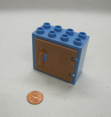 Lego Duplo Blue & Tan Barn Door Window Pane Door Building Frame 2 X 4