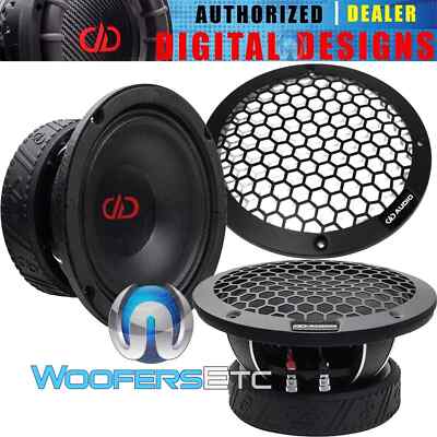(2) DD AUDIO VO-M408-C-S4 8'' VOICE OPTIMIZED 250W RMS MIDRANGE SPEAKERS NEW