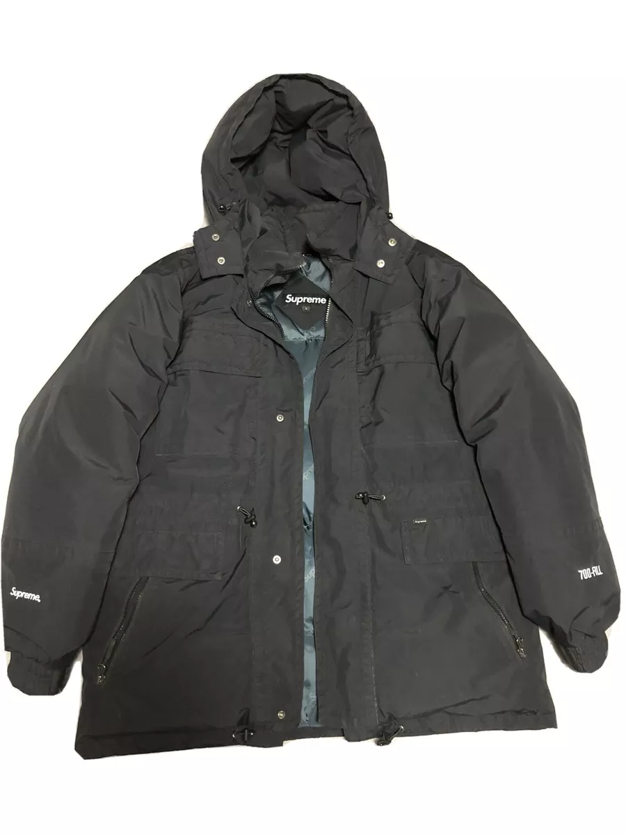 Supreme 700 Fill Down Taped Seam Parka Black size L winter jacket worn With  Care