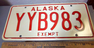 Alaska License Plate for Exempt use, 1976 issue, YYB 983, MINT never used plate