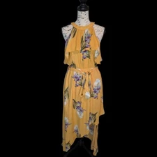 NWT Davi & Dani Floral Yellow Floral Dress- Size Large