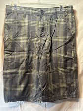 Calvin Klein Jeans Shorts Grey/Yellow Plaid Cotton Boy Youth Size 18 NWT