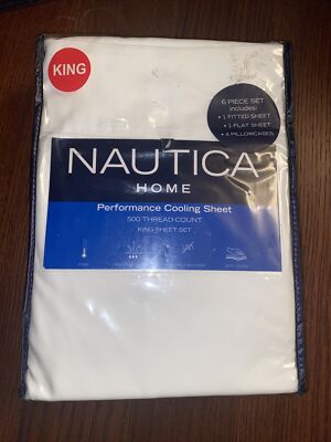 Nautical Home Performance Cooling Sheet 500 Thread Count King Sheet Set