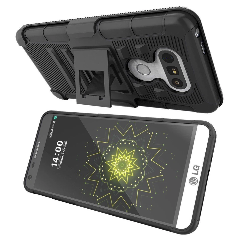 For LG G6 Plus Hybrid Armor Rugged Kickstand Holster Belt Clip Protective Case - Image 4 of 4