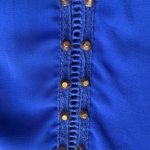 Charlotte Russe Women’s Cami Tank Top XS Royal Blue Sheer Studded Y2K Clubwear - Picture 8 of 13