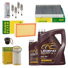 6L 0W30 AIR OIL MANN FILTERS + PLUGS SERVICE KIT FOR AUDI S3 2.0 VORSPRUNG 2020+