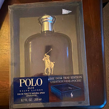 Ralph Lauren Polo Blue Eau de Toilette Spray 6.7 fl oz Desk Tray Edition