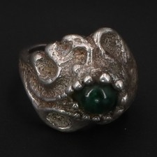 VTG Sterling Silver - ISRAEL Eilat Cabochon Statement Ring Size 5.5 - 7g