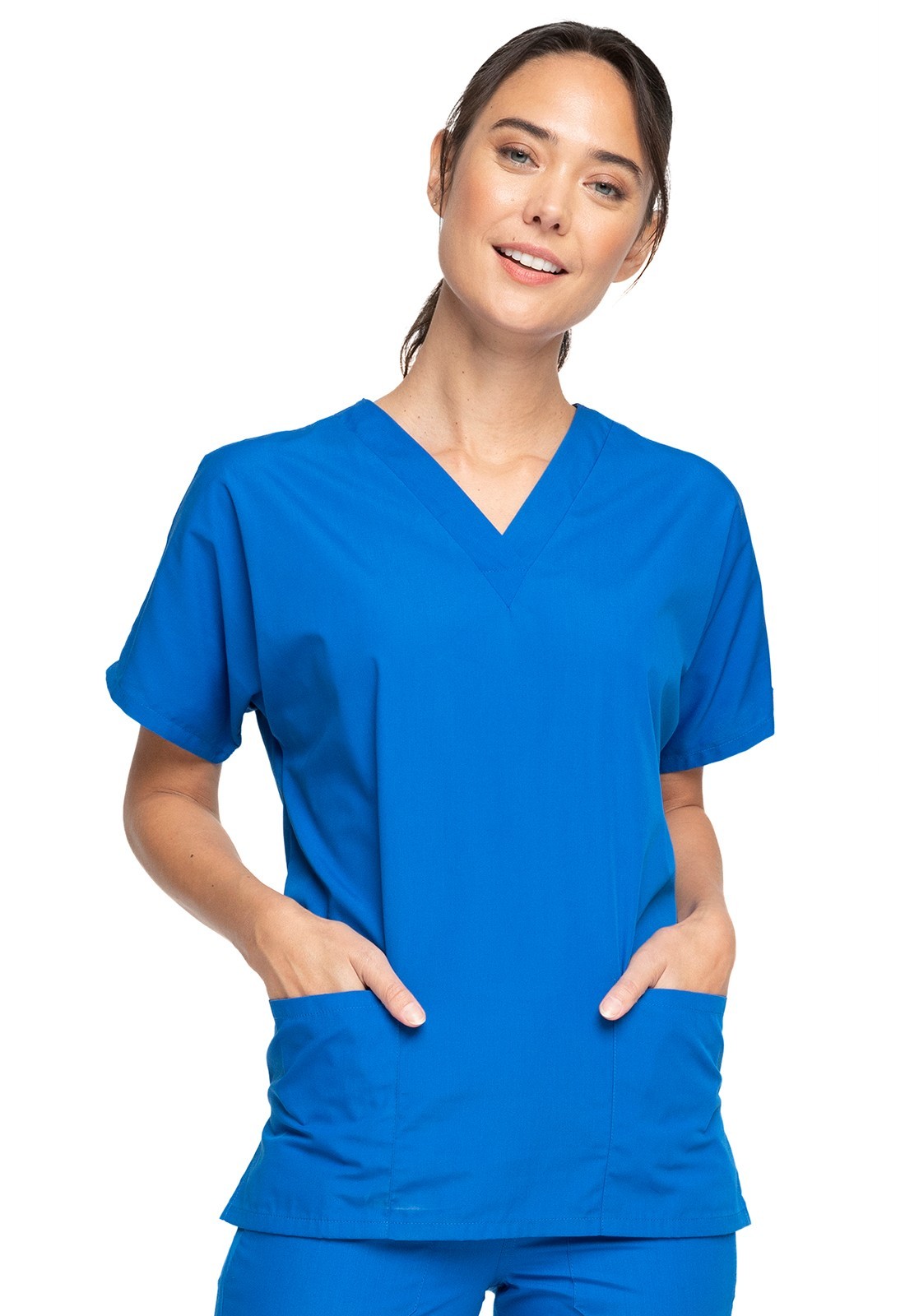 Cherokee Scrubs 4700 V Neck Scrub Top Royal Blue by Workwear free shipping.